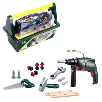Детский набор инструментов Create Tools G 276 в боксе, подсветка, шуруповерт, гаечный ключ, пила, молоток, детали Детский набор инструментов Create Tools G 276 в боксе, подсветка, шуруповерт, гаечный ключ, пила, молоток, детали