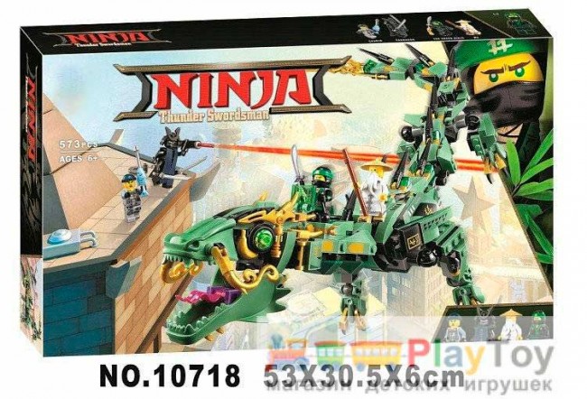 Конструктор "Ninjago" (10718) Механический Дракон Зеленого Ниндзя, 573 детали - Аналог 70612