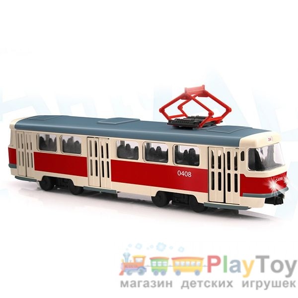 Детский игрушечный трамвай (9708 ABCD) Музыкальный со световыми эффектами
