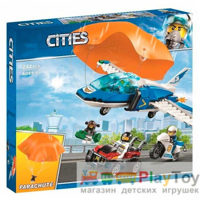Конструктор "Cities" (11208) Воздушная полиция: арест парашютиста, 242 детали - Аналог City (Сити) 60208