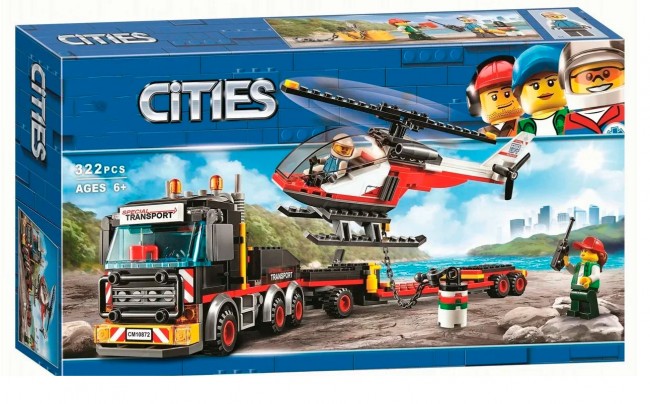 Конструктор "Cities" (10872) Перевозка тяжелых грузов, 322 деталей - Аналог City (Сити) 60183