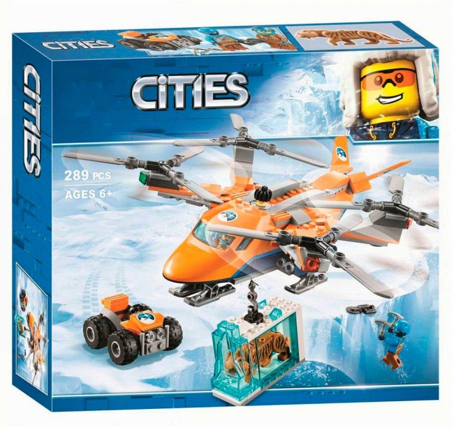Конструктор "Cities" (10994) Арктический вертолет, 289 деталей - Аналог City (Сити) 60193