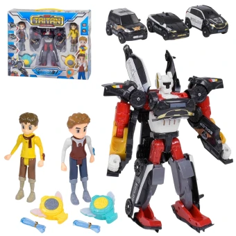 Трансформер Тобот Тритан (Q 1906) 22 см, 3 машинки, свет, звук