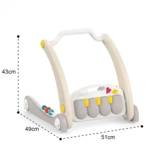 Ходунки-каталка коврик Rack & Walker HE 0621 2 в 1 (мелодии, пальчиковые игры, погремушки, зеркальце, пианино)