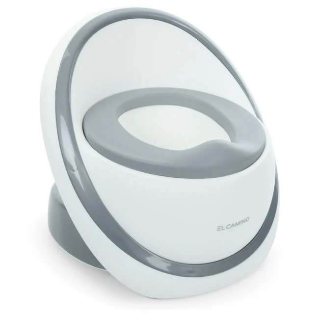 Дитячий горщик El Camino ME 1143 Egg Potty Gray (м'яка накладка, щітка, кришка, знімний контейнер)