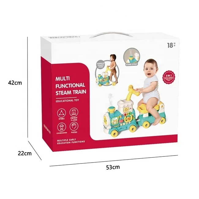 Ходунки-каталка Baby Walker YL 624 A 5в1 Поезд (игровая панель, музыка, свет, часы, парогенератор)