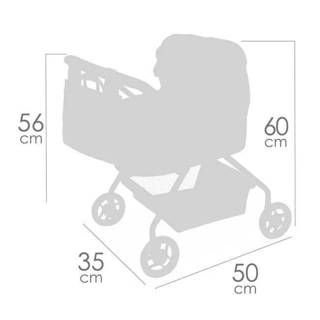 Коляска для кукол DeCuevas 86075 Sophie (классическая, корзинка, сумка)