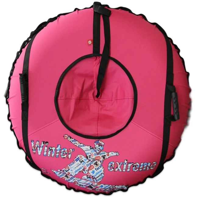 Тюбінг "Сноубордист" червоний, 100 см, надувні санки-ватрушка для снігу