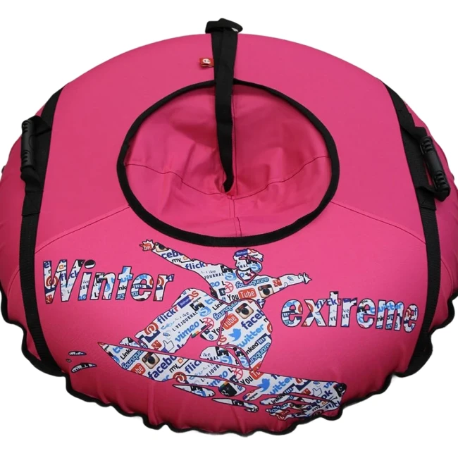 Тюбінг "Сноубордист" червоний, 100 см, надувні санки-ватрушка для снігу