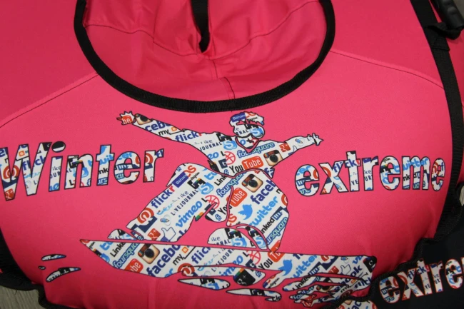 Тюбінг "Сноубордист" червоний, 100 см, надувні санки-ватрушка для снігу