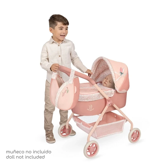 Коляска для кукол DeCuevas 86074 Tulipe (классическая, корзинка, сумка)