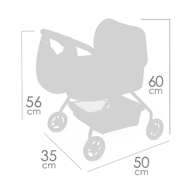Коляска для кукол DeCuevas 86074 Tulipe (классическая, корзинка, сумка)