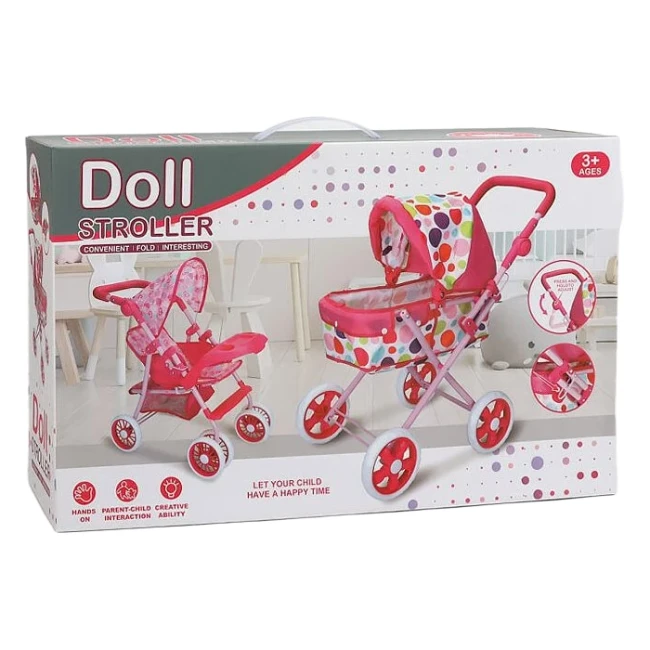 Коляска для кукол Doll 2212 A (прогулочная, корзинка, столик) Коляска для кукол Doll 2212 A (прогулочная, корзинка, столик)