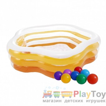 Детский надувной бассейн Intex 56495-1 Морская звезда 183 х 180 х 53 см желтый с шариками 10 шт Детский надувной бассейн Intex 56495-1 Морская звезда 183 х 180 х 53 см желтый с шариками 10 шт