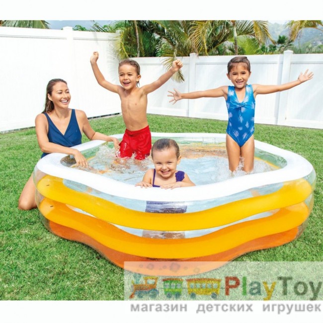 Детский надувной бассейн Intex 56495-1 Морская звезда 183 х 180 х 53 см желтый с шариками 10 шт Детский надувной бассейн Intex 56495-1 Морская звезда 183 х 180 х 53 см желтый с шариками 10 шт