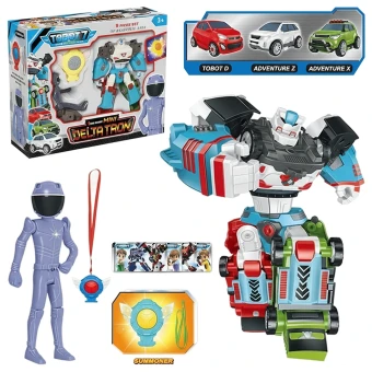 Трансформер Тобот Дельтатрон (Q 1908) 3 машинки, фигурка, амулет, свет, звук