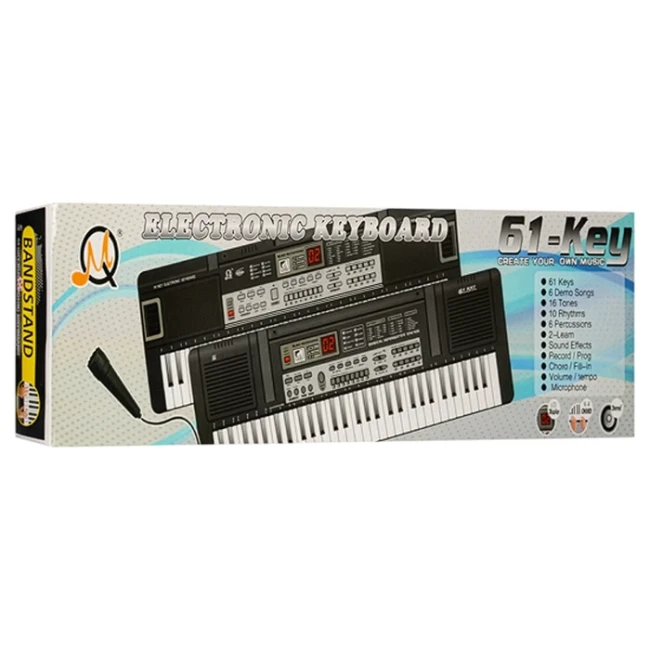Дитячий синтезатор MQ6120-21 (61 клавіша, мікрофон, запис, від мережі/батарейок, 2 види)