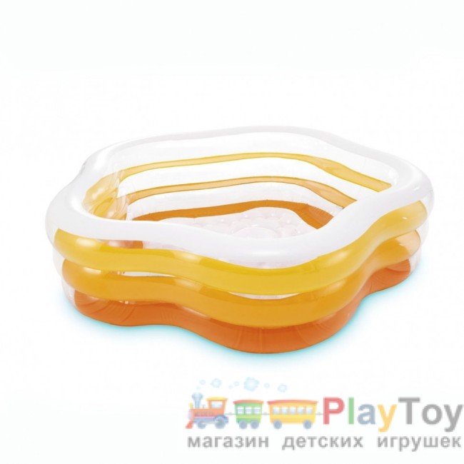 Дитячий надувний басейн Intex 56495-2 Морська зірка 183 х 180 х 53 см жовтий з кульками 10 шт.