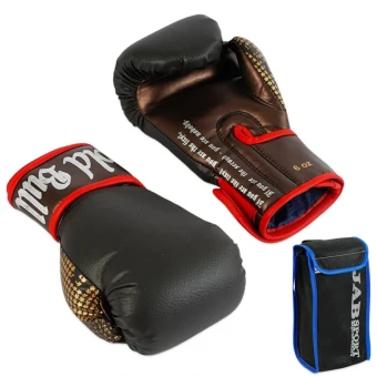 Перчатки для бокса 6 унций JAB (кожзам, черные)