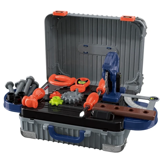 Детский набор инструментов Cool Tools 008-302 в чемодане, станок, пилка, отвертки, гаечный ключ, болты Детский набор инструментов Cool Tools 008-302 в чемодане, станок, пилка, отвертки, гаечный ключ, болты