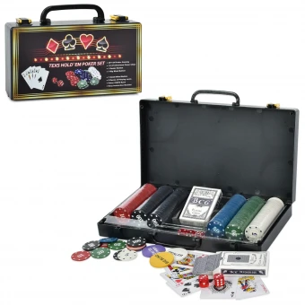 Набор для покера Poker Game Set-300 (300 фишек - 5 номиналов, 2 колоды карт, кейс)