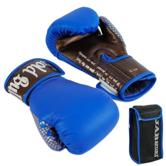 Перчатки для бокса 6 унций JAB (кожзам, синие)