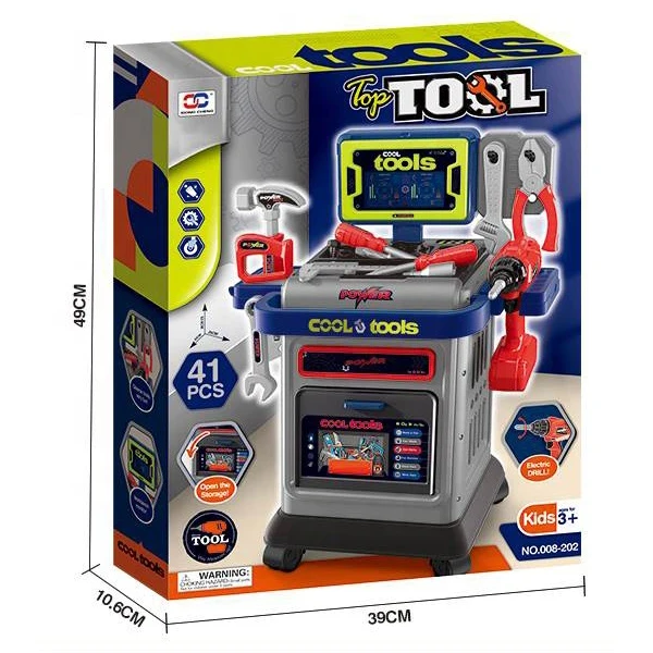 Детский набор инструментов Cool Tools 008-202, станок, пила, шуруповерт, молоток, отвертки, гаечный ключ, плоскогубцы Детский набор инструментов Cool Tools 008-202, станок, пила, шуруповерт, молоток, отвертки, гаечный ключ, плоскогубцы