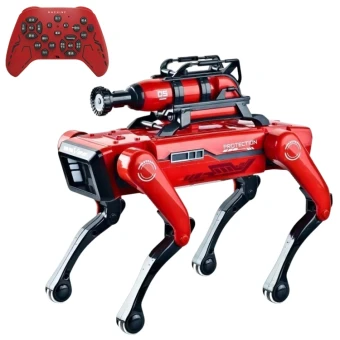 Робот-собака Fire Fighting 8021 на радіокеруванні (28 см, акумулятор, світло, звук, парогенератор, пульт, керування голосом)