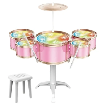 Дитяча барабанна установка Jazz Drum DXBL 886-1 зі стільцем, підсвічування