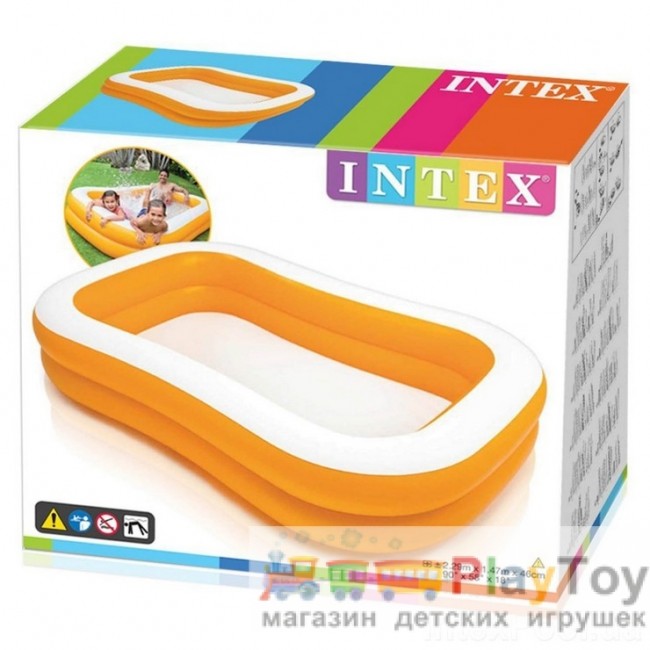 Дитячий надувний басейн Intex (57181) Мандарин 229 х 147 x 46 см