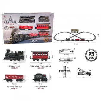 Железная дорога 2113 Classical Train (металл, дым, 25 элементов, длина пути 720 см)