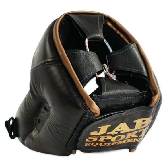 Шолом для боксу JAB (закритий, шкіряний, чорний)