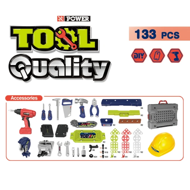 Детский набор инструментов Power Tool 008-201 в чемодане, станок, конструктор, шуруповерт, каска, чемодан, молоток, давления, пилка, отвертки, гаечный ключ, штангенциркуль, болты Детский набор инструментов Power Tool 008-201 в чемодане, станок, конструктор, шуруповерт, каска, чемодан, молоток, давления, пилка, отвертки, гаечный ключ, штангенциркуль, болты