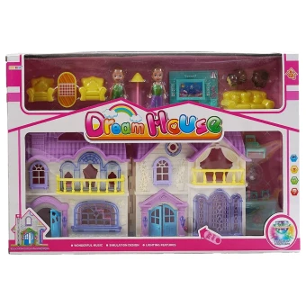 Домик для кукол Dream House 8117-1 A (2 этажа, 2 куклы, свет, звук)