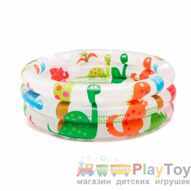 Дитячий надувний басейн Intex 57106-1 Динозавр 61 х 22 см із кульками 10 шт