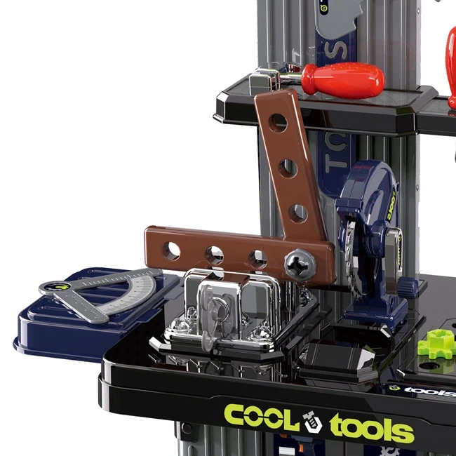 Детский набор инструментов Cool Tools 008-102 в чемодане, станок, молоток, тиски, пилка, отвертки, гаечный ключ, болты Детский набор инструментов Cool Tools 008-102 в чемодане, станок, молоток, тиски, пилка, отвертки, гаечный ключ, болты