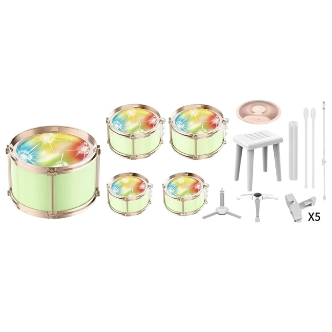 Дитяча барабанна установка Jazz Drum DXBL 886-3 зі стільцем, підсвічування