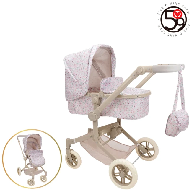 Коляска для кукол Fiveonine T742056 3в1 (трансформер, люлька, корзинка, сумка) Коляска для кукол Fiveonine T742056 3в1 (трансформер, люлька, корзинка, сумка)