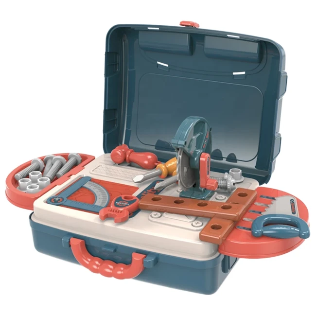 Детский набор инструментов Quality Tools 008-972 в чемодане, станок, пилка, отвертки, гаечный ключ, болты Детский набор инструментов Quality Tools 008-972 в чемодане, станок, пилка, отвертки, гаечный ключ, болты