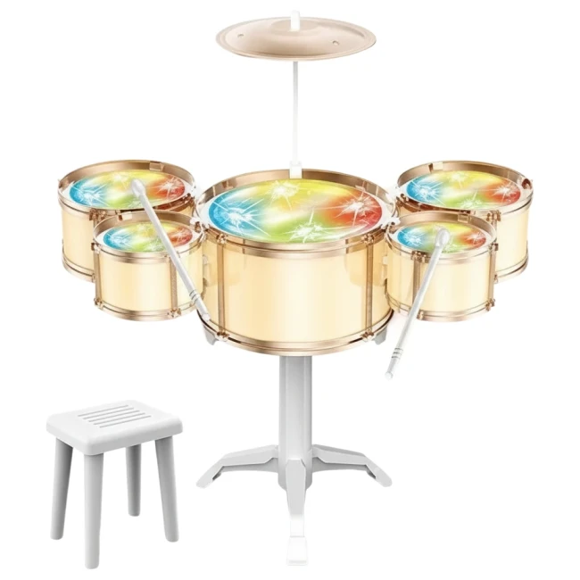 Дитяча барабанна установка Jazz Drum DXBL 886-4 зі стільцем, підсвічування