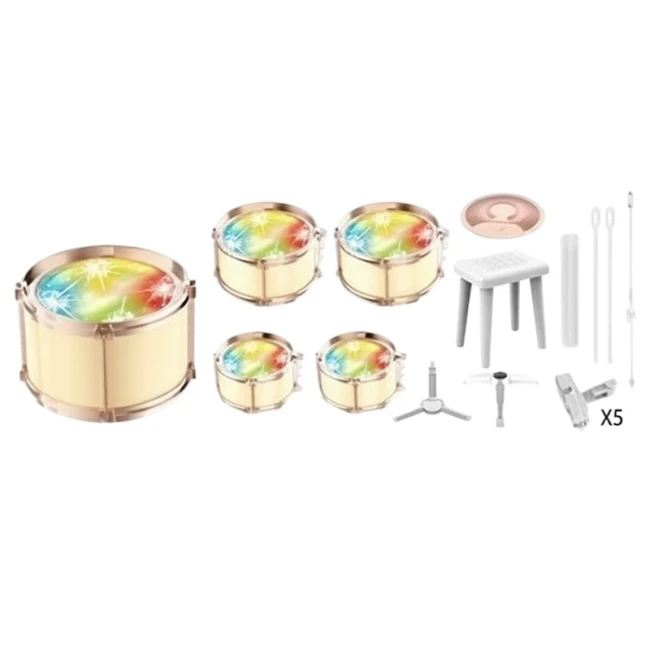 Дитяча барабанна установка Jazz Drum DXBL 886-4 зі стільцем, підсвічування