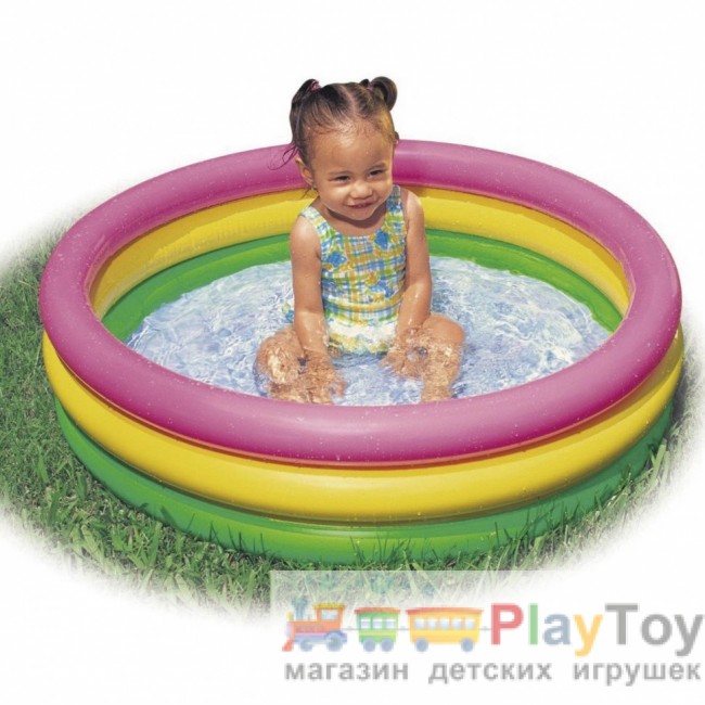 Дитячий надувний басейн Intex 57107 Веселка 61 х 22 см