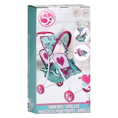 Коляска для кукол Fiveonine T744057 для близнецов (прогулочная, корзинка)