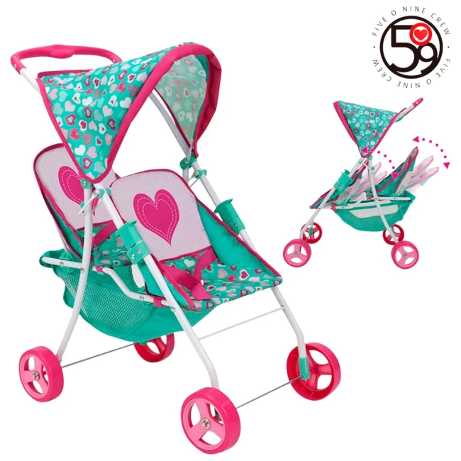 Коляска для кукол Fiveonine T744057 для близнецов (прогулочная, корзинка)