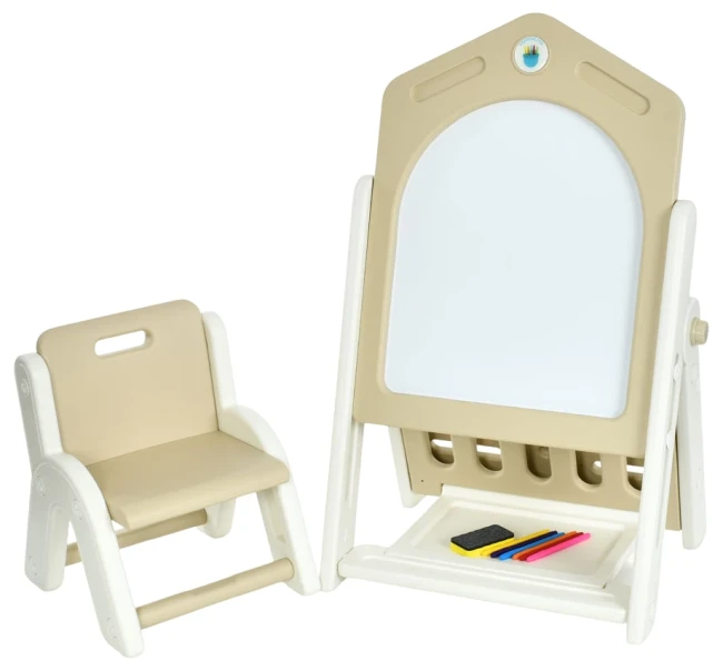Дитячий мольберт Y1029 (стульчик, магнітна дошка, фломастери, губка)
