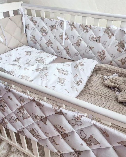 Детское постельное белье Бортики с косичкой на завязках "Мишка" Детское постельное белье Бортики с косичкой на завязках "Мишка"