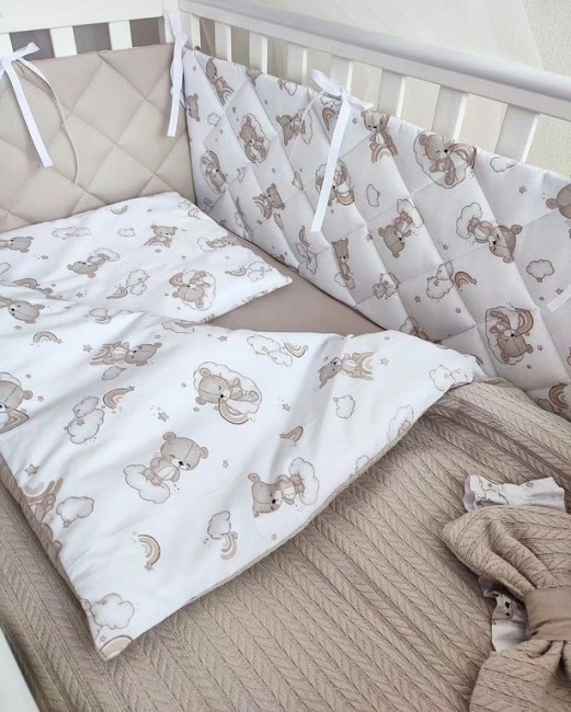 Детское постельное белье Бортики с косичкой на завязках "Мишка" Детское постельное белье Бортики с косичкой на завязках "Мишка"