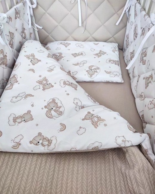 Детское постельное белье Бортики с косичкой на завязках "Мишка" Детское постельное белье Бортики с косичкой на завязках "Мишка"