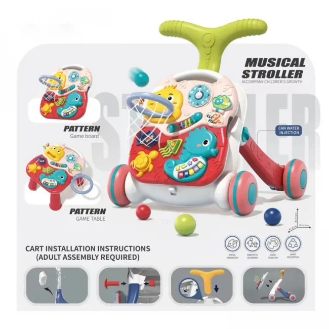 Ходунки-каталка Baby Walker 66548 3 в 1 (столик, игровая доска, пианино) Ходунки-каталка Baby Walker 66548 3 в 1 (столик, игровая доска, пианино)