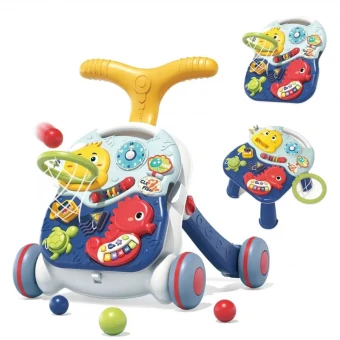 Ходунки-каталка Baby Walker 66548 3 в 1 (столик, игровая доска, пианино)